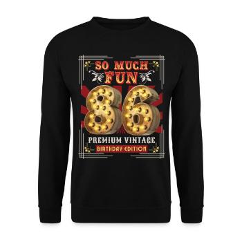 86th birthday 86 years Vintage-Retro Fun-Birthday - Unisex Sweatshirt - black - Front - Alina (178cm) & Michal (187cm)