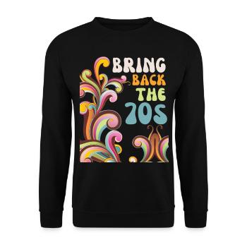 70s, retro style, funny saying 1970 - Unisex Sweatshirt - black - Front - Alina (178cm) & Michal (187cm)