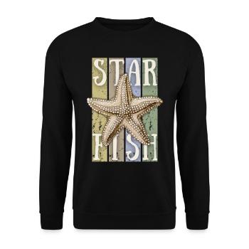 Starfish, Vintage Retro Starfish Starfish Starfish - Unisex Sweatshirt - black - Front - Alina (178cm) & Michal (187cm)