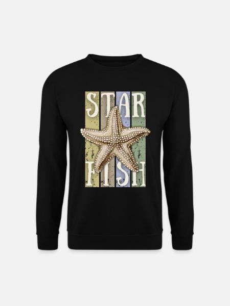Seestern, Vintage-Retro Starfish-Seestern - Unisex Pullover - Schwarz