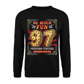 97ème Anniversaire 97 Ans Vintage-Rétro Fun-Anniversaire - Sweat-shirt Unisexe - noir - Devant - Alina (178cm) & Michal (187cm)