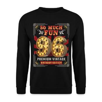 96th birthday 96 years Vintage-Retro Fun-Birthday - Unisex Sweatshirt - black - Front - Alina (178cm) & Michal (187cm)