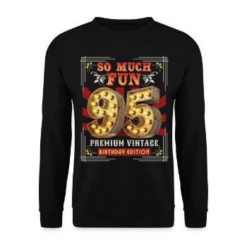 95th birthday 95 years Vintage-Retro Fun-Birthday - Unisex Sweatshirt - black - Front - Alina (178cm) & Michal (187cm)