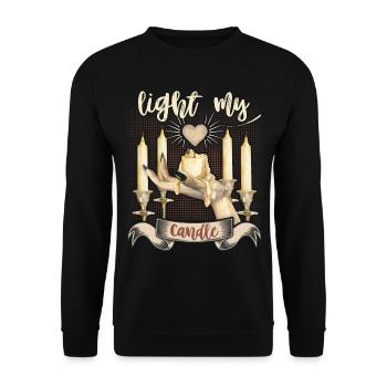 Gothic Liebe-Love, Goth-Love, Kerzen, Herz Spruch - Unisex Pullover - Schwarz - Vorne - Alina (178cm) & Michal (187cm)