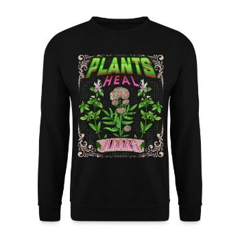 Medicinal herbs, medicinal herbs, plant medicine - Unisex Sweatshirt - black - Front - Alina (178cm) & Michal (187cm)