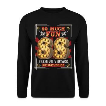 88th birthday 88 years Vintage-Retro Fun-Birthday - Unisex Sweatshirt - black - Front - Alina (178cm) & Michal (187cm)