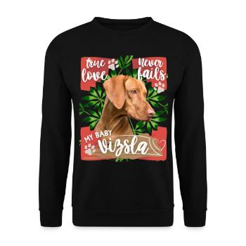Vizsla, Magyar Vizsla, Hund, lustiger Spruch - Unisex Pullover - Schwarz - Vorne - Alina (178cm) & Michal (187cm)