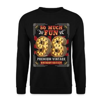 98th birthday 98 years Vintage-Retro Fun-Birthday - Unisex Sweatshirt - black - Front - Alina (178cm) & Michal (187cm)
