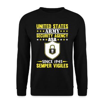 US Army Security - Unisex Pullover - Schwarz - Vorne - Alina (178cm) & Michal (187cm)