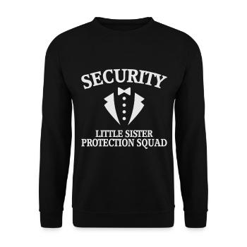 Security - Little Sister Protection Squad - Unisex Sweatshirt - black - Front - Alina (178cm) & Michal (187cm)