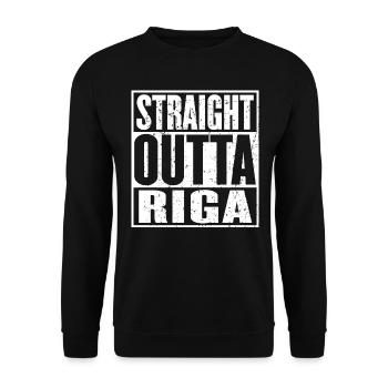 Straight Outta Riga Vintage - Sweat-shirt Unisexe - noir - Devant - Alina (178cm) & Michal (187cm)