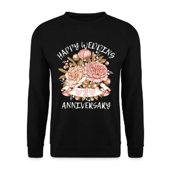 Wedding Anniversary Congratulations with Hydrangeas - Unisex Sweatshirt - black - Front - Alina (178cm) & Michal (187cm)