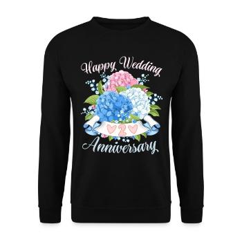 Wedding Anniversary Congratulations with Hydrangeas - Unisex Sweatshirt - black - Front - Alina (178cm) & Michal (187cm)