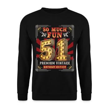 51ème anniversaire 51 ans Vintage-Rétro Fun-Anniversaire - Sweat-shirt Unisexe - noir - Devant - Alina (178cm) & Michal (187cm)