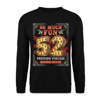 52ème anniversaire 52 ans Vintage-Retro Fun-Birthday - Sweat-shirt Unisexe - noir - Devant - Alina (178cm) & Michal (187cm)