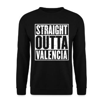 Straight Outta Valencia Vintage - Sweat-shirt Unisexe - noir - Devant - Alina (178cm) & Michal (187cm)