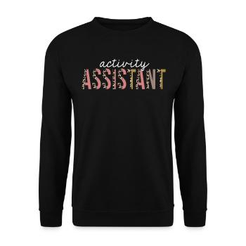 Activity Assistant Leopard Print lustiges Geschenk - Unisex Pullover - Schwarz - Vorne - Alina (178cm) & Michal (187cm)