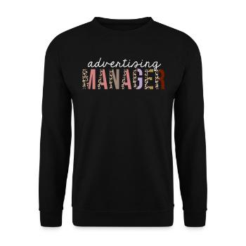Werbemanager Leopard Print lustiges Geschenk - Unisex Pullover - Schwarz - Vorne - Alina (178cm) & Michal (187cm)