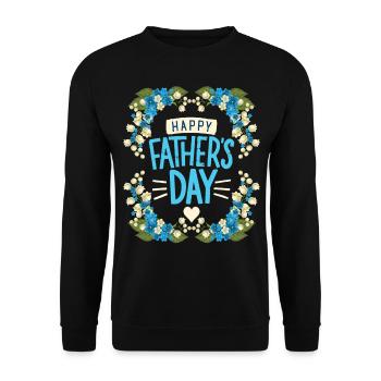Fathers Day Vatertag Maiglöckchen-Motiv Typografie - Unisex Pullover - Schwarz - Vorne - Alina (178cm) & Michal (187cm)