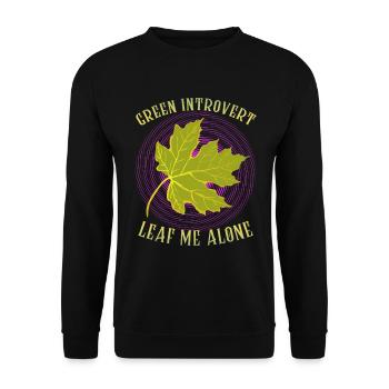 Introvert, loner, funny saying, pun - Unisex Sweatshirt - black - Front - Alina (178cm) & Michal (187cm)