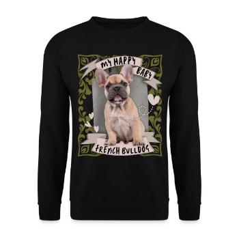 Français Bulldog, Chien, Bouledogue Français - Sweat-shirt Unisexe - noir - Devant - Alina (178cm) & Michal (187cm)