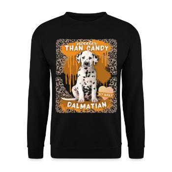 Dalmatiner, Hund, lustiger Spruch - Unisex Pullover - Schwarz - Vorne - Alina (178cm) & Michal (187cm)