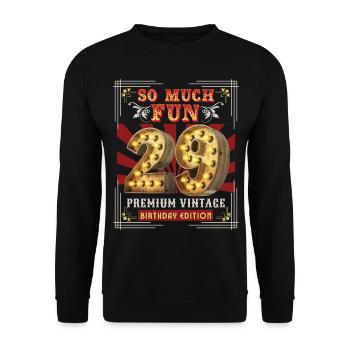 28th birthday 28 years Vintage-Retro Fun-Birthday - Unisex Sweatshirt - black - Front - Alina (178cm) & Michal (187cm)