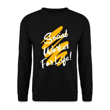 Soziale Arbeit - Unisex Pullover - Schwarz - Vorne - Alina (178cm) & Michal (187cm)
