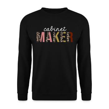 Cabinet Maker Leopard Print Funny Gift - Unisex Sweatshirt - black - Front - Alina (178cm) & Michal (187cm)