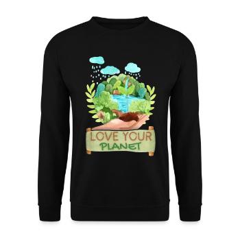 World Environment Day, World Environment Day Environmental Protection - Unisex Sweatshirt - black - Front - Alina (178cm) & Michal (187cm)