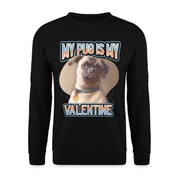 Chien carlin, Chien carlin, Illustration de chien, Dicton - Sweat-shirt Unisexe - noir - Devant - Alina (178cm) & Michal (187cm)