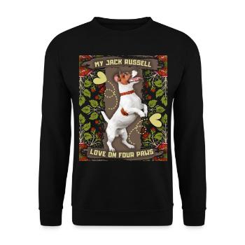 Jack Russell Terrier, Chien, Meilleur Ami - Sweat-shirt Unisexe - noir - Devant - Alina (178cm) & Michal (187cm)
