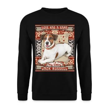 Jack-Russell-Terrier, Hund, Liebe-Love - Unisex Pullover - Schwarz - Vorne - Alina (178cm) & Michal (187cm)