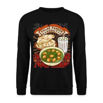 Palak Paneer, Indisches Essen, Indische Küche - Unisex Pullover - Schwarz - Vorne - Alina (178cm) & Michal (187cm)