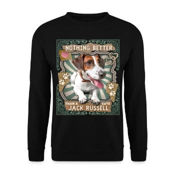 Mignon Jack Russell terrier, dicton drôle - Sweat-shirt Unisexe - noir - Devant - Alina (178cm) & Michal (187cm)