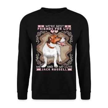 Jack Russell Terrier, Chien, Terrier mignon, Disant - Sweat-shirt Unisexe - noir - Devant - Alina (178cm) & Michal (187cm)
