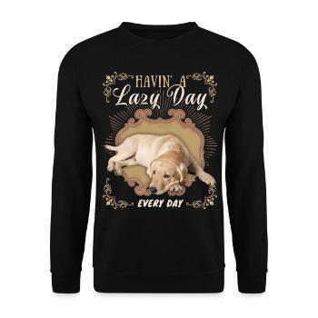 Labrador retriever, lazy dog, funny saying - Unisex Sweatshirt - black - Front - Alina (178cm) & Michal (187cm)