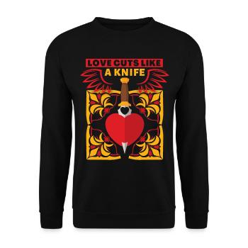 Love-Love, funny saying for Valentine's Day - Unisex Sweatshirt - black - Front - Alina (178cm) & Michal (187cm)