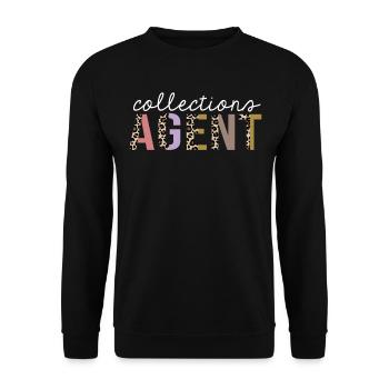 Cadeau drôle d'agent de collection imprimé léopard - Sweat-shirt Unisexe - noir - Devant - Alina (178cm) & Michal (187cm)
