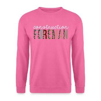Cadeau drôle d'impression de léopard de contremaître de construction - Sweat-shirt Unisexe - rose - Devant