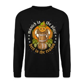 Bière, Munich, buveur de bière - Sweat-shirt Unisexe - noir - Devant - Alina (178cm) & Michal (187cm)