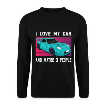 love Sports Car PS Car Screwdriver - Unisex Sweatshirt - black - Front - Alina (178cm) & Michal (187cm)