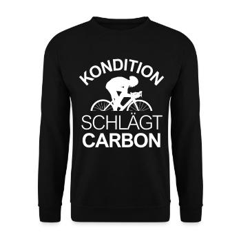 Kondition Schlägt Carbon - Unisex Pullover - Schwarz - Vorne - Alina (178cm) & Michal (187cm)