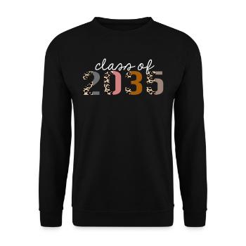 classe de 2035 Leopard Print Funny Gift - Sweat-shirt Unisexe - noir - Devant - Alina (178cm) & Michal (187cm)