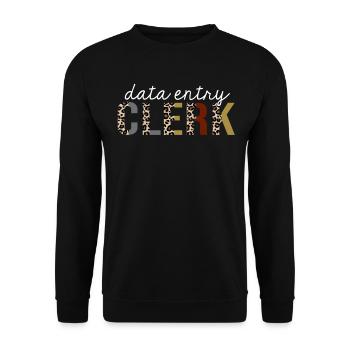 Data Entry Clerk Leopard Print Funny Gift - Unisex Sweatshirt - black - Front - Alina (178cm) & Michal (187cm)