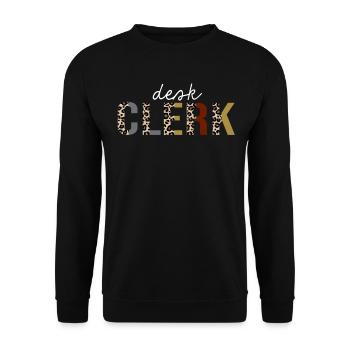 Commis de bureau Leopard Print Drôle cadeau - Sweat-shirt Unisexe - noir - Devant - Alina (178cm) & Michal (187cm)