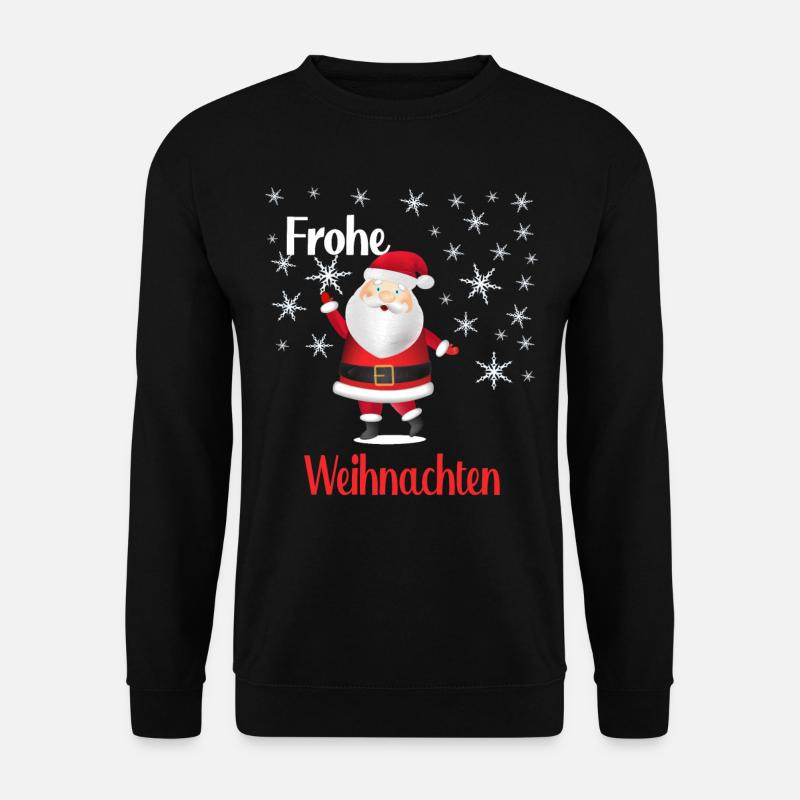 Weihnachtsmann Frohe Weihnachten - Unisex Pullover - Schwarz