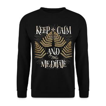 Méditation, méditation, calme, dicton drôle - Sweat-shirt Unisexe - noir - Devant - Alina (178cm) & Michal (187cm)