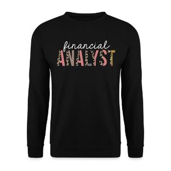 Analyste financier Leopard Print Drôle cadeau - Sweat-shirt Unisexe - noir - Devant - Alina (178cm) & Michal (187cm)