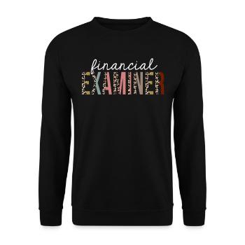 Examinateur financier Leopard Print Drôle cadeau - Sweat-shirt Unisexe - noir - Devant - Alina (178cm) & Michal (187cm)
